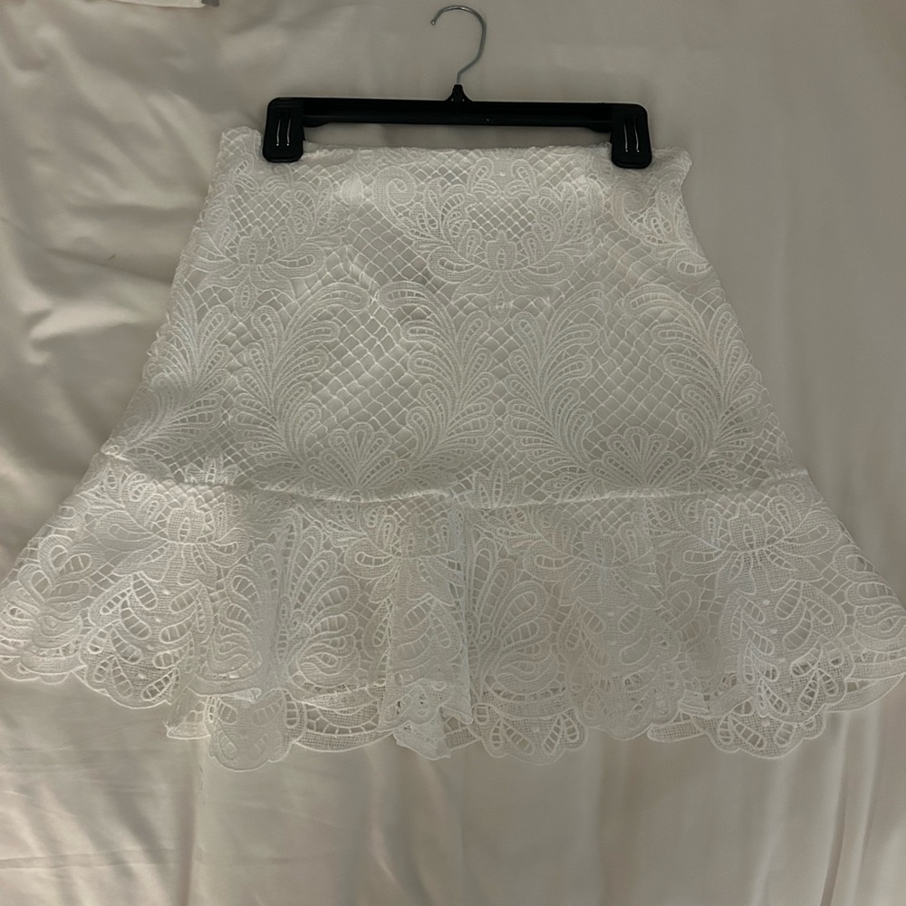 White lace formal Blue Rain X Francesca’s skirt